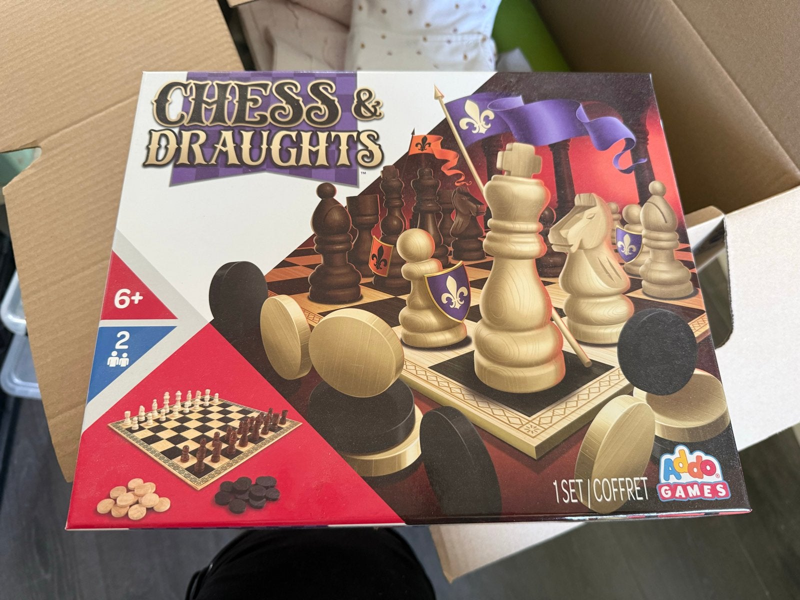 Schaakbord en Damspel, Een of twee spelers, Ophalen of Verzenden, Zo goed als nieuw