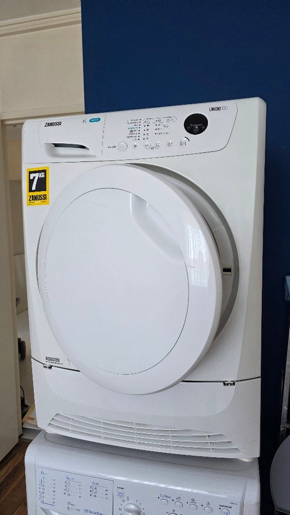 Wasdroger Zanussi Lindo 100 - 7 kg, Witgoed en Apparatuur, Ophalen, 6 tot 8 kg, Minder dan 85 cm, Zo goed als nieuw