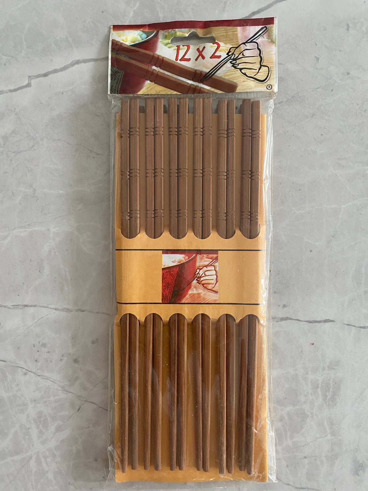 Eetstokjes set: 12x2 bamboe en 5x2 RVS, Ophalen, Overige typen, Nieuw, Metaal