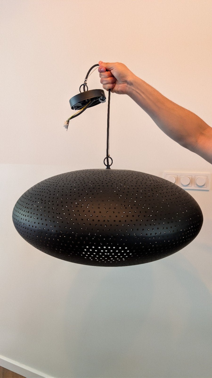 Oosterse metalen hanglamp - 60cm breed, Ophalen of Verzenden, Zo goed als nieuw, Metaal, Oosters