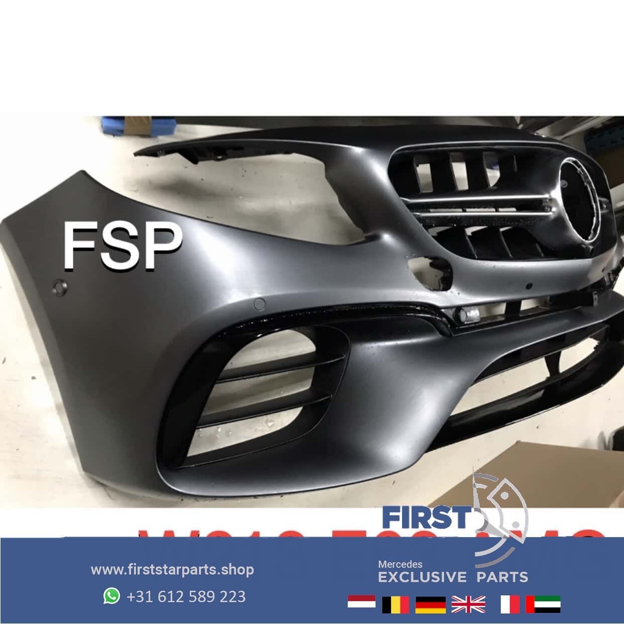 W213 E63 AMG Voorbumper COMPLEET Mercedes 2020 bumper origin, Auto-onderdelen, Gebruikt, -, Voor, Ophalen of Verzenden