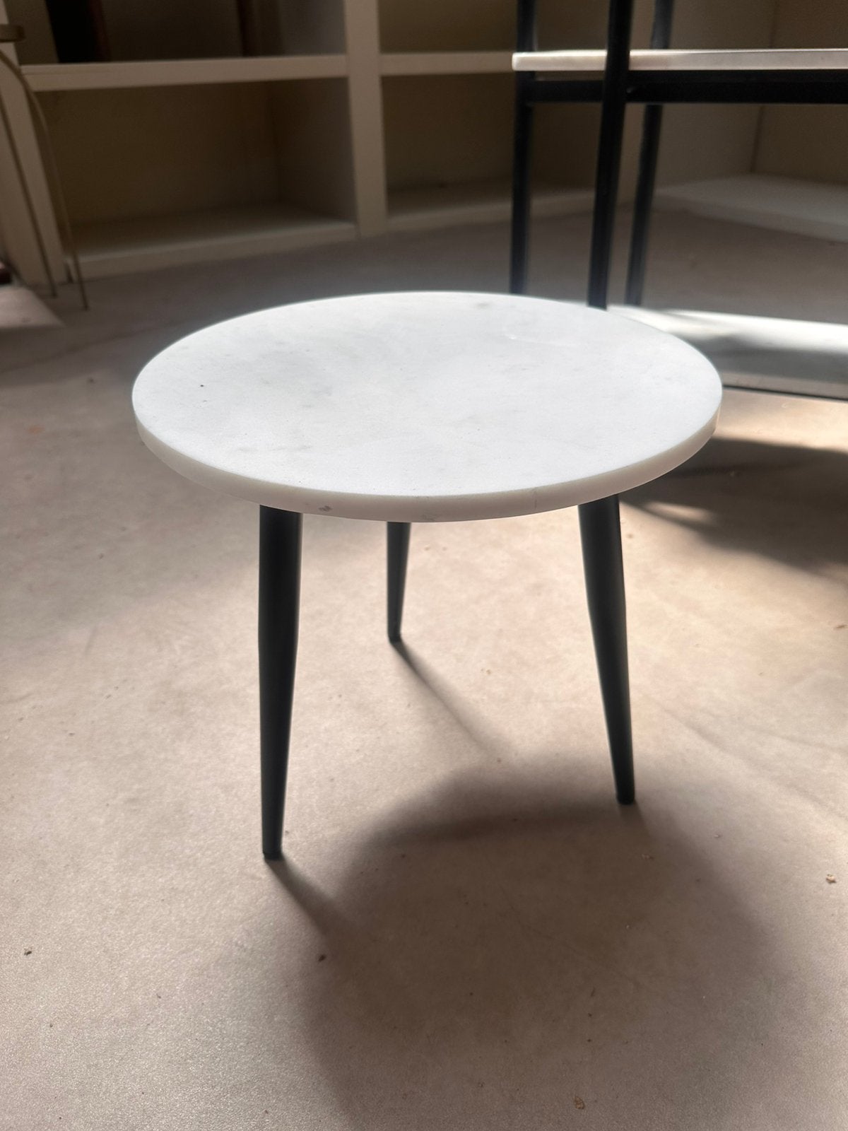 Bijzettafel Wit Carrara Marmer 33cm, Huis en Inrichting, Tafels | Sidetables, Ophalen of Verzenden, Zo goed als nieuw, X, X