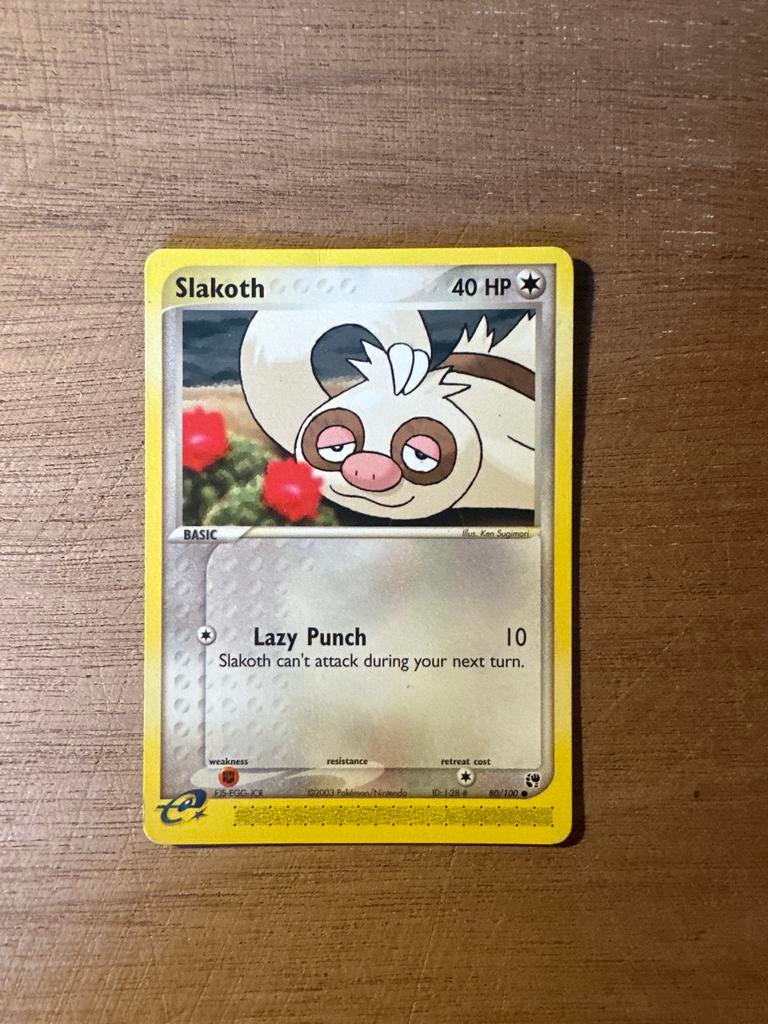 Slakoth E-serie Pokémonkaart 2003 EX Sandstorm, Ophalen of Verzenden, Gebruikt, Losse kaart