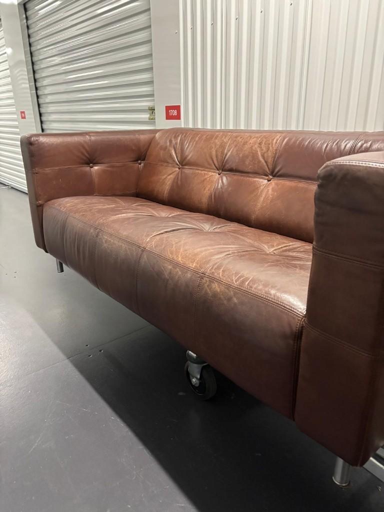 Bank Gelderland  leder 6111, Ophalen, Gebruikt, Design, 150 tot 200 cm