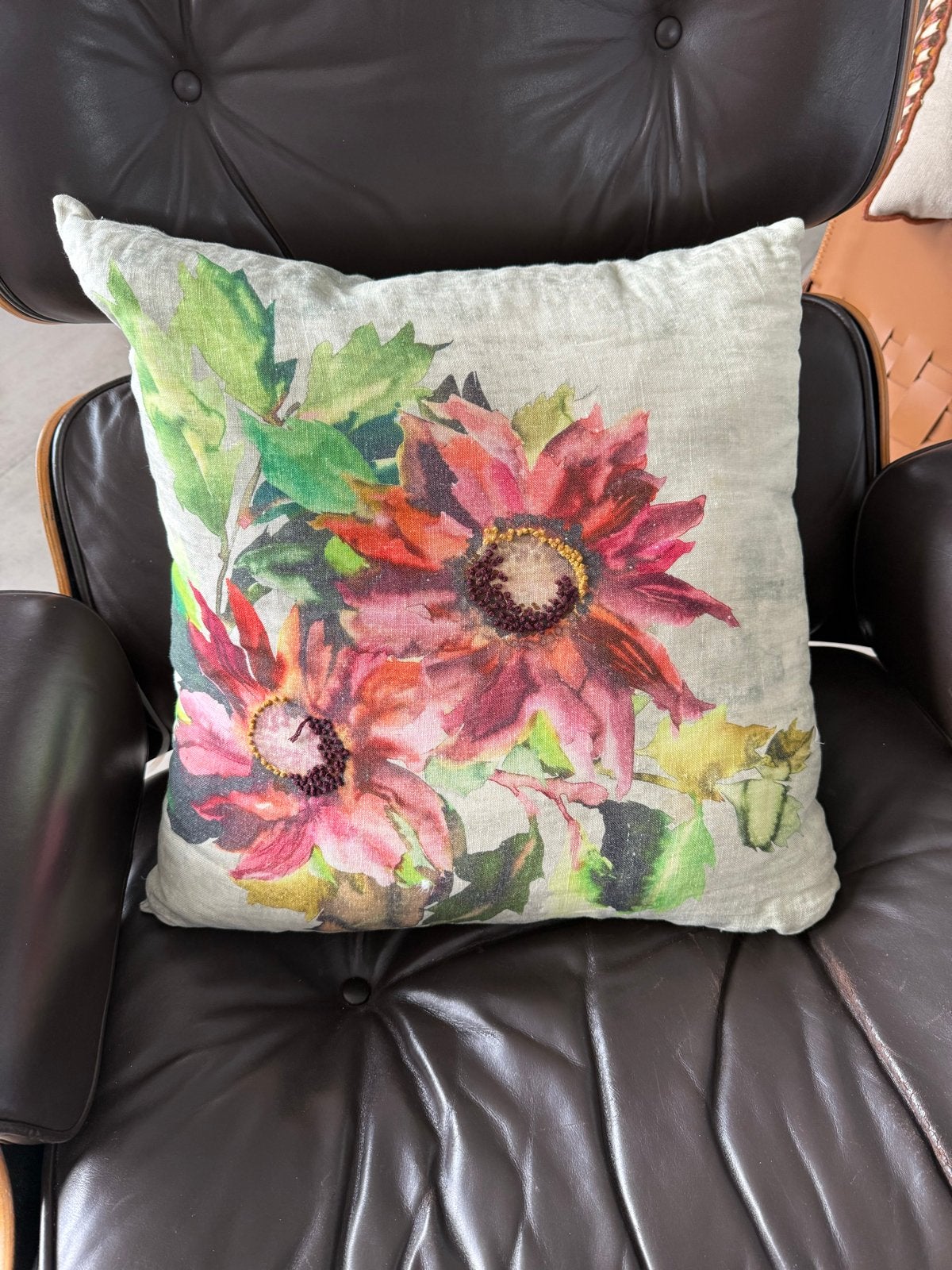 Designer Guild kussen met bloemenprint, Overige merken, Gebruikt, Meerkleurig, Vierkant