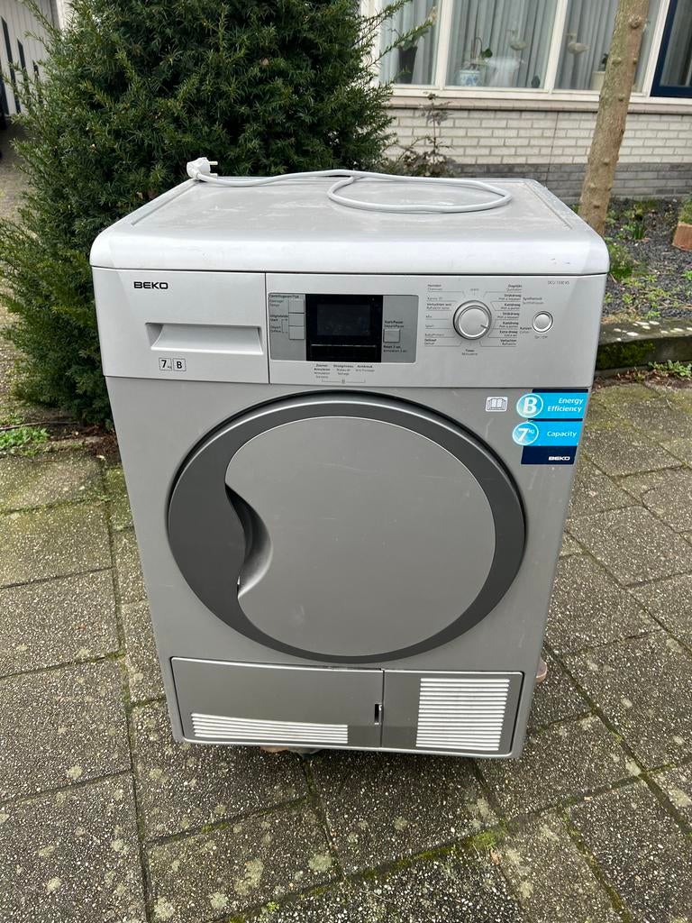 Beko en indesit Wasdroger - Werkt, moet nagekeken worden, Ophalen, Gebruikt, Voorlader, 85 tot 90 cm