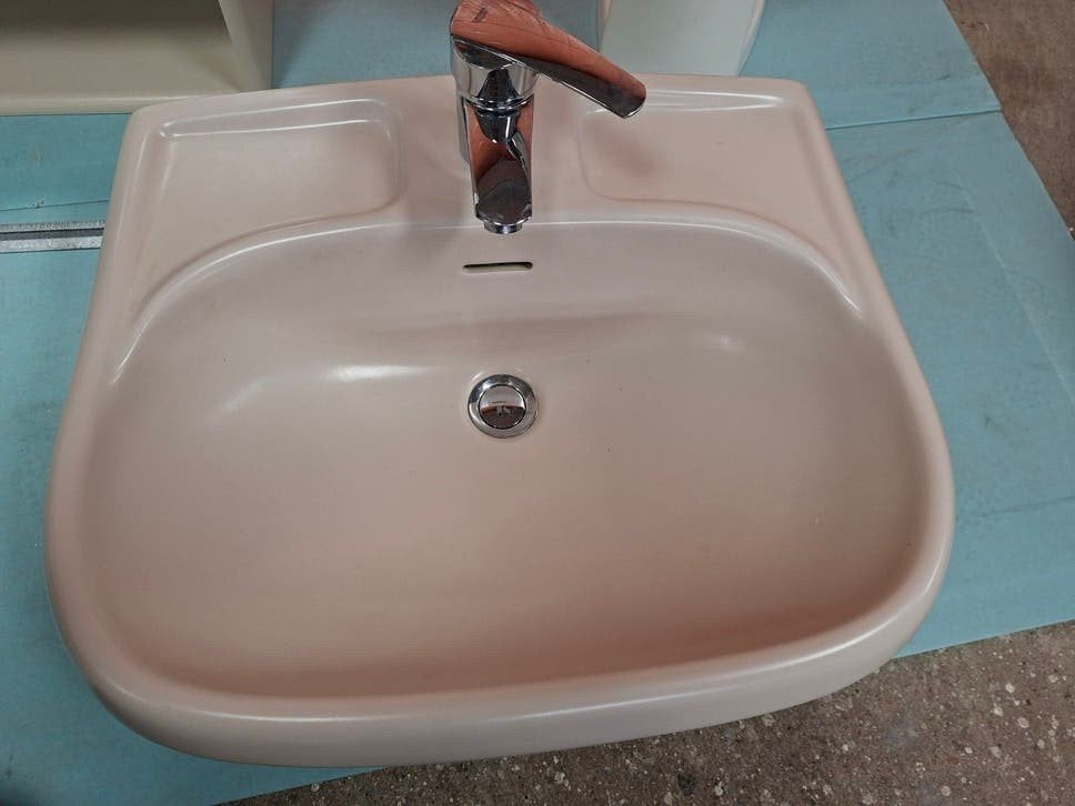 Sphinx wasbak met Grohe kraan, Ophalen, 50 tot 100 cm, Minder dan 100 cm, Wasbak of Wastafel
