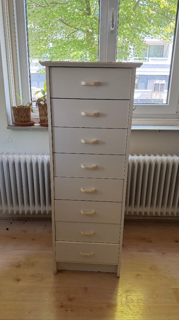 Hoge ladekast met 8 laden, Ophalen, Minder dan 50 cm, Gebruikt, 5 laden of meer