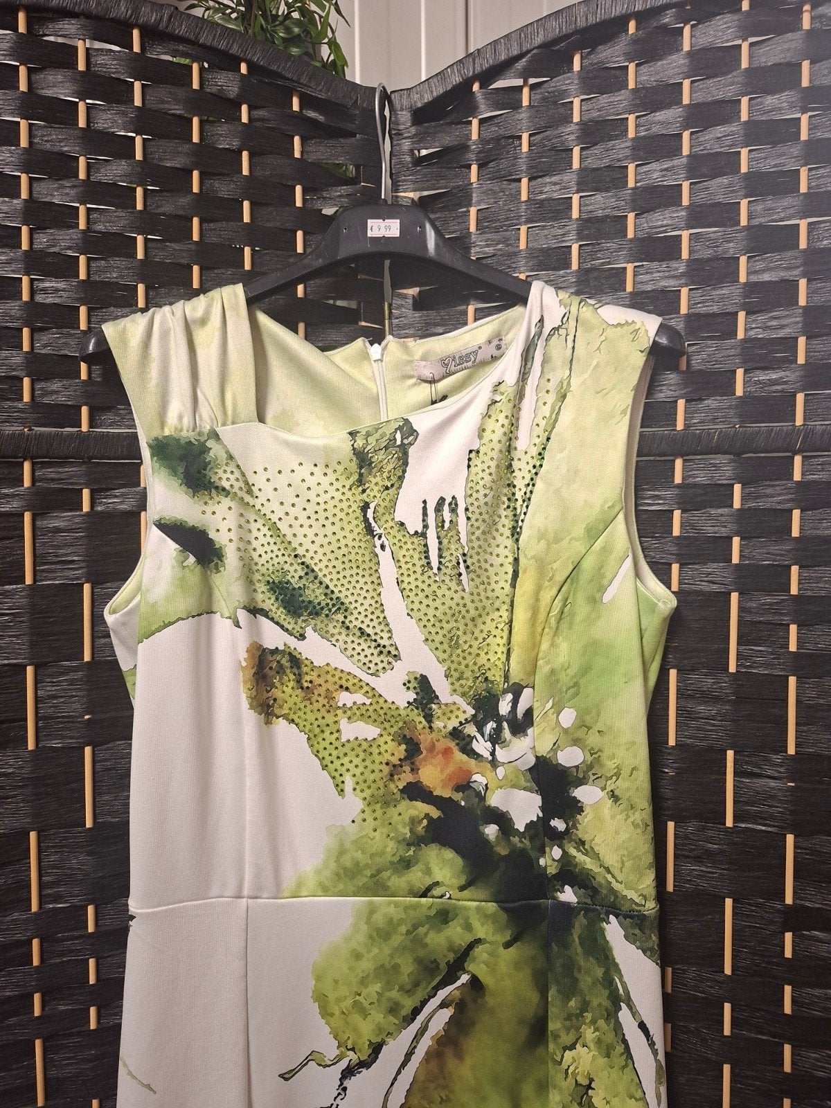 Missy jurk met bloemenprint en steentjes, Kleding | Dames, Ophalen of Verzenden, Zo goed als nieuw, Knielengte, Maat 36 (S)