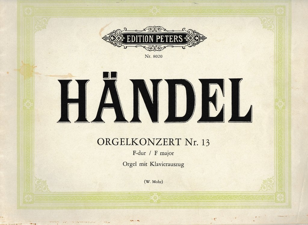 GEORG FRIEDRICH HANDEL - KONZERT nr.13, Muziek en Instrumenten, Bladmuziek, Orgel, Gebruikt, Ophalen of Verzenden, Artiest of Componist