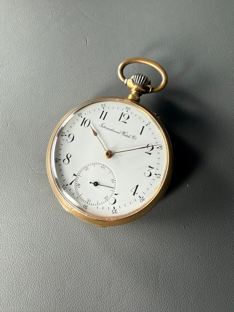 IWC 14k gouden zakhorloge, Sieraden, Tassen en Uiterlijk, Horloges | Antiek, Zakhorloge, Overige merken, Goud, 1900 tot 1930, Ophalen of Verzenden