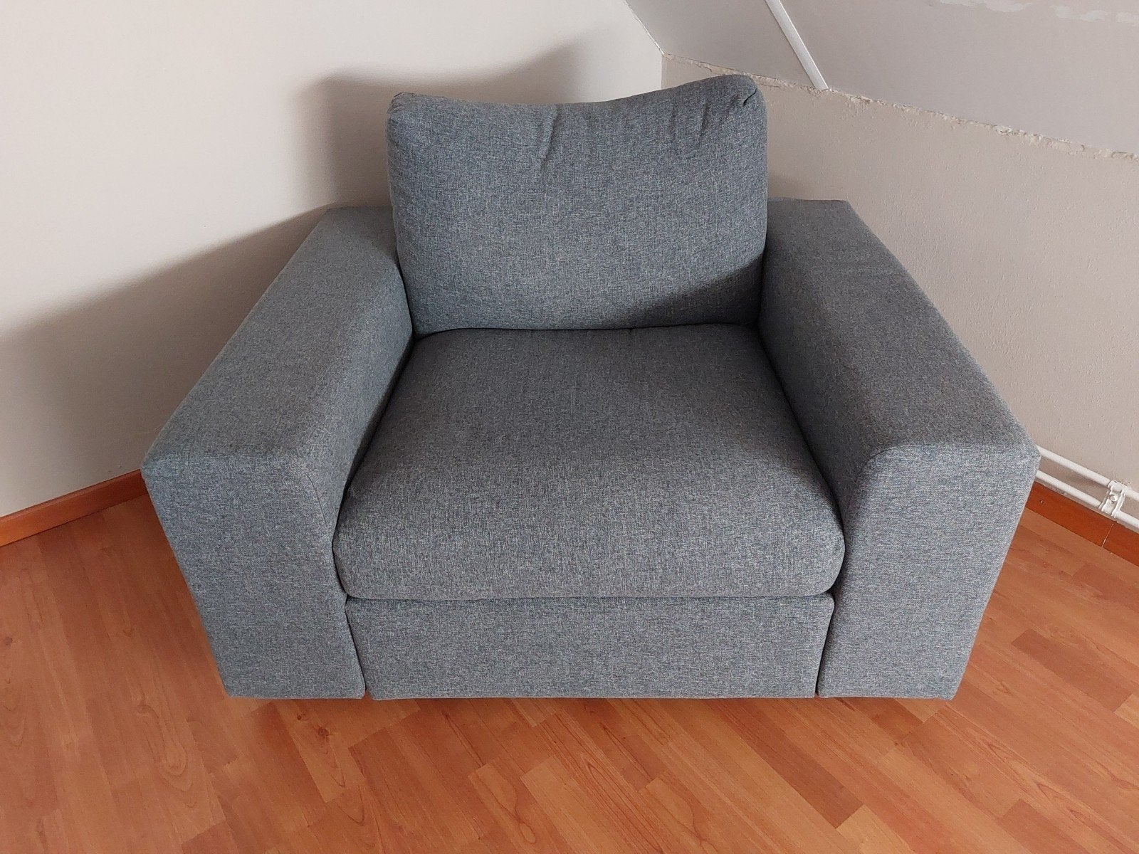 Ikea fauteuil - Comfortabele grijze stoel, Ophalen, Modern, Comfortabel, Gebruikt, 75 tot 100 cm