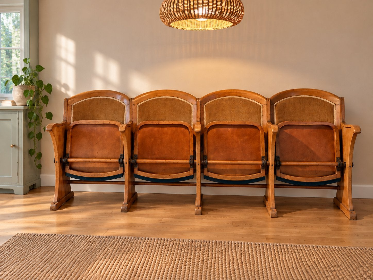 Vintage kerkbank/bioscoopbank/klepbank, Antiek en Kunst, Ophalen
