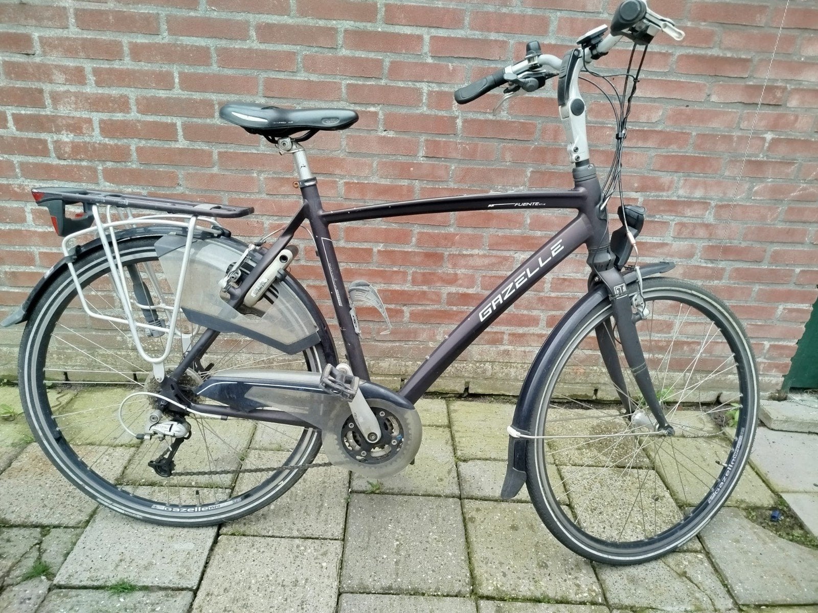 Gazelle Fuente Xtra Herenfiets - 57cm, Shimano Deore, Ophalen, Gebruikt, Velgrem, Versnellingen