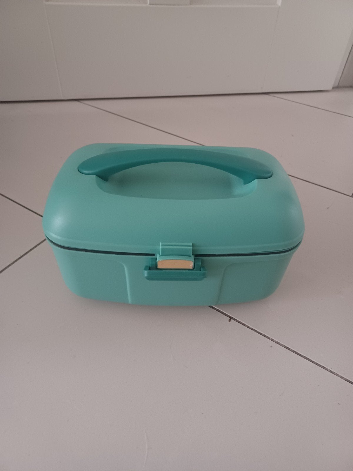 Vintage make-up koffer met spiegel en slot, Gebruikt, Overige kleuren, Met slot, Ophalen of Verzenden