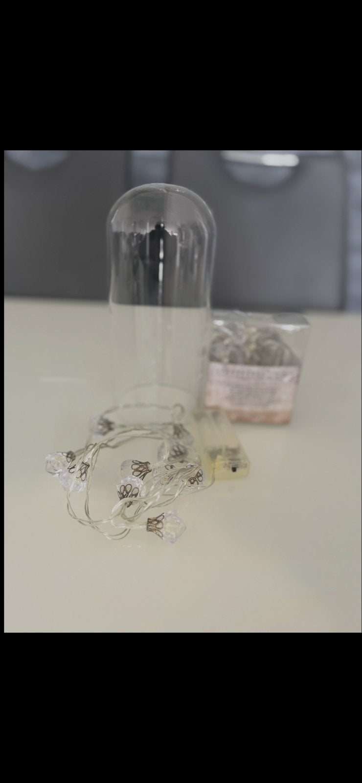 Glazen stolp met LED-lichtjes - Nieuw, Ophalen of Verzenden, Nieuw, Wit, Glas