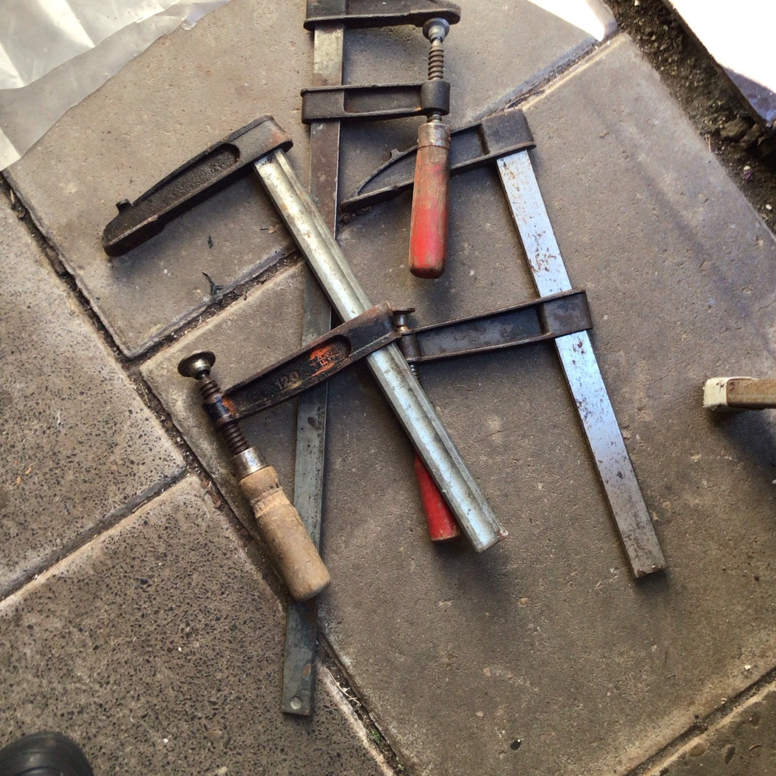 Set van 3 gebruikte lijmklemmen, Doe-het-zelf en Verbouw, Ophalen of Verzenden, Gebruikt, Klem, Overige merken