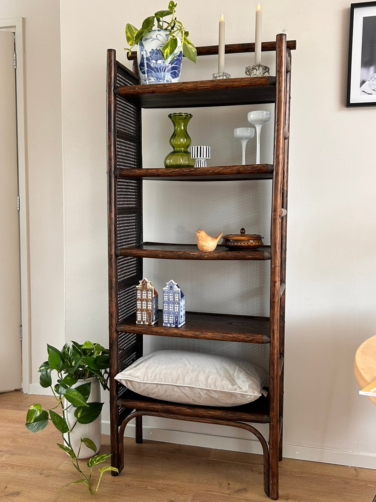 Prachtige vintage rotan - bamboe kast jaren 70 - 80, Ophalen, Zo goed als nieuw