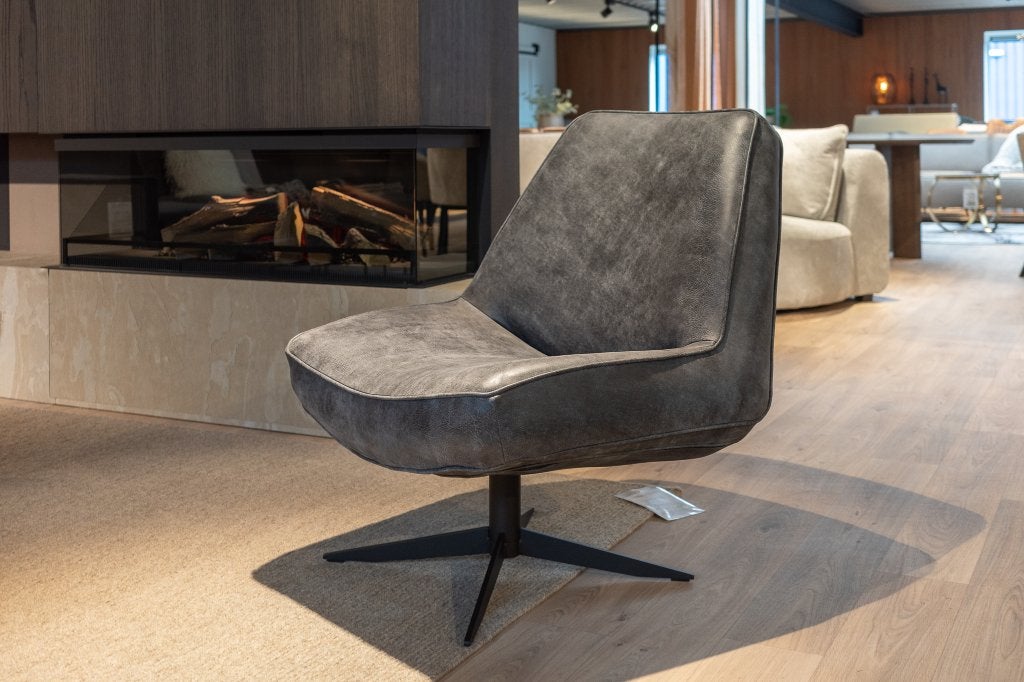 Draaifauteuil, Ophalen, 75 tot 100 cm, Leer, 50 tot 75 cm