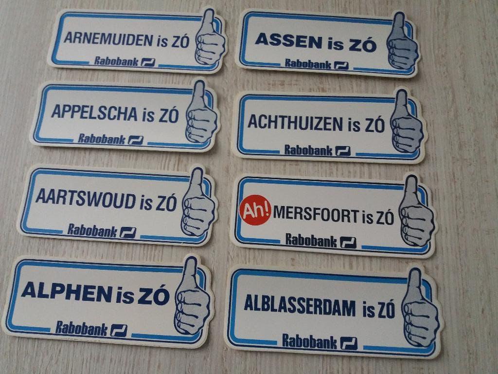138 stickers Rabobank is ZÓ, Verzamelen, Stickers, Ophalen of Verzenden, Zo goed als nieuw, Bedrijf of Vereniging