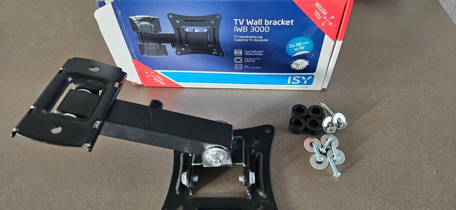 ISY ITV-3000 TV muurbeugel 10-26 inch compleet, Ophalen of Verzenden