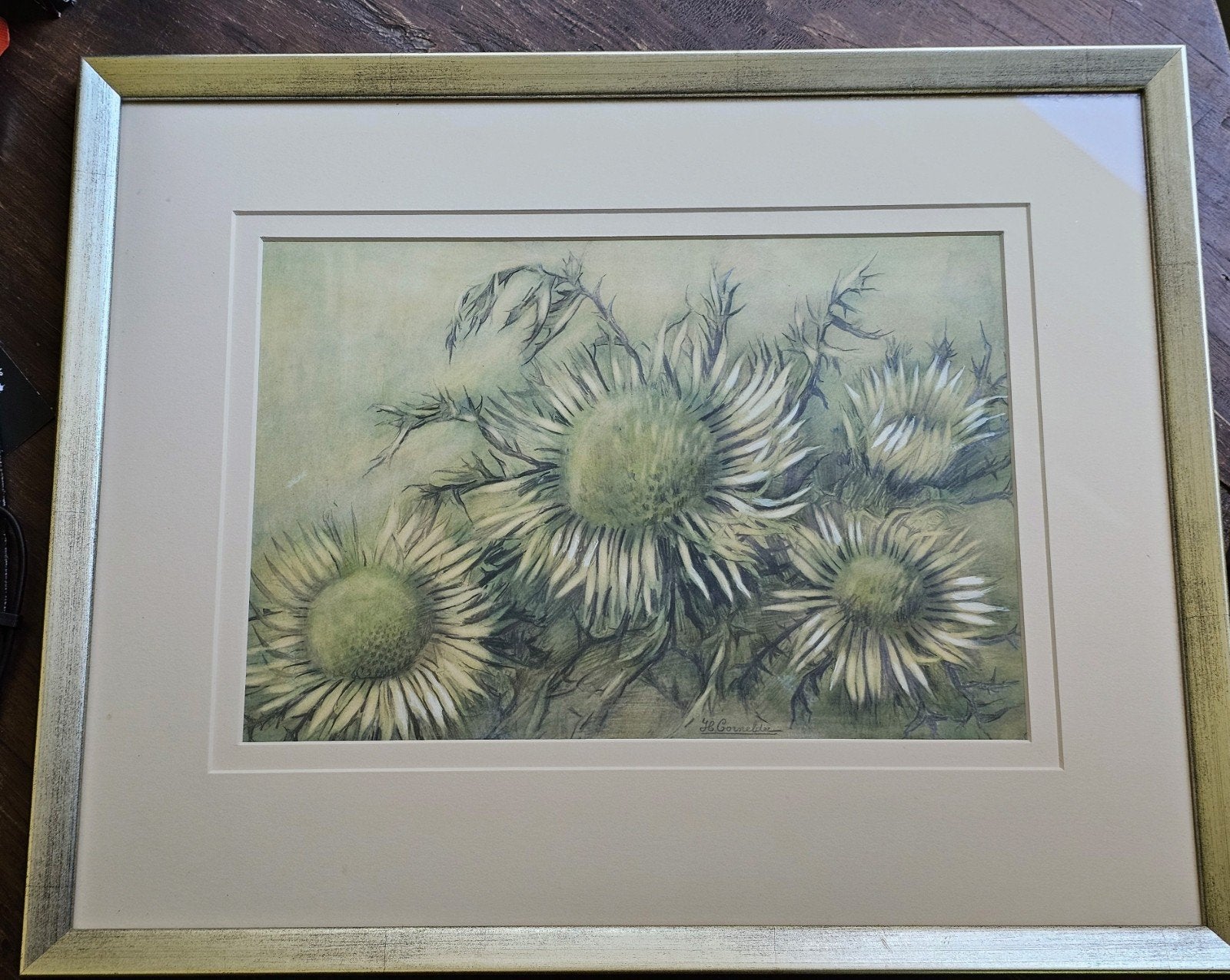 Prachtige Botanische Studie ‘Zilverdistels’  Henk Cornelder, Antiek en Kunst, Ophalen of Verzenden