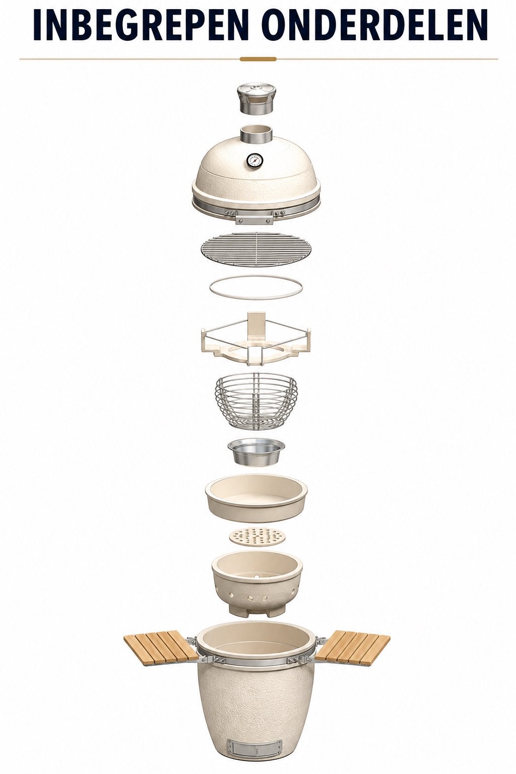 Unieke Bravuur Kamado BBQ 18 Inch, Ophalen of Verzenden, Nieuw, Met accessoires
