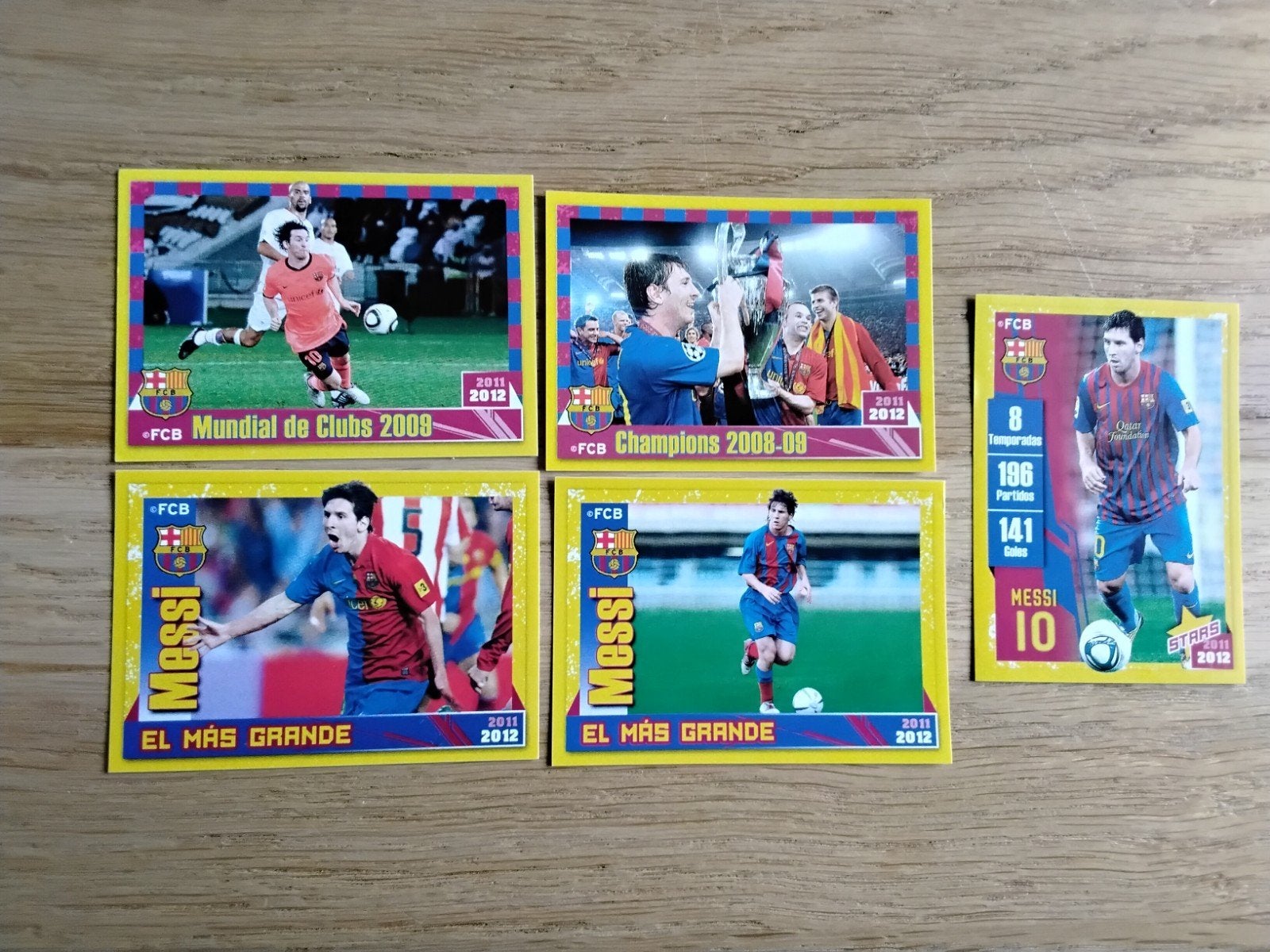 5 FC Barcelona 2011-2012 Panini stickers Lionel Messi, Verzamelen, Ophalen of Verzenden, Zo goed als nieuw, Buitenlandse clubs
