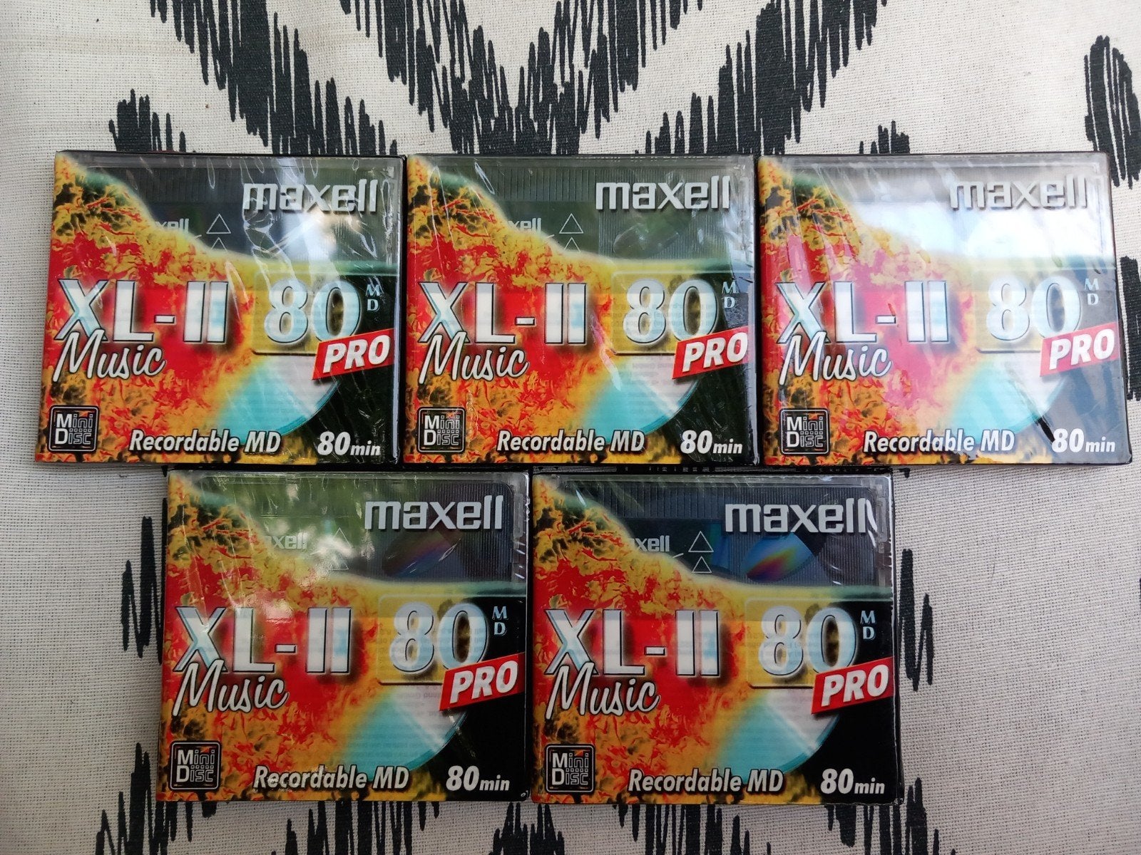 5x Maxell XL-II 80 min Recordable MD - Nieuw in verpakking, Niet van toepassing, 2 t/m 25 bandjes, Overige genres, Niet van toepassing