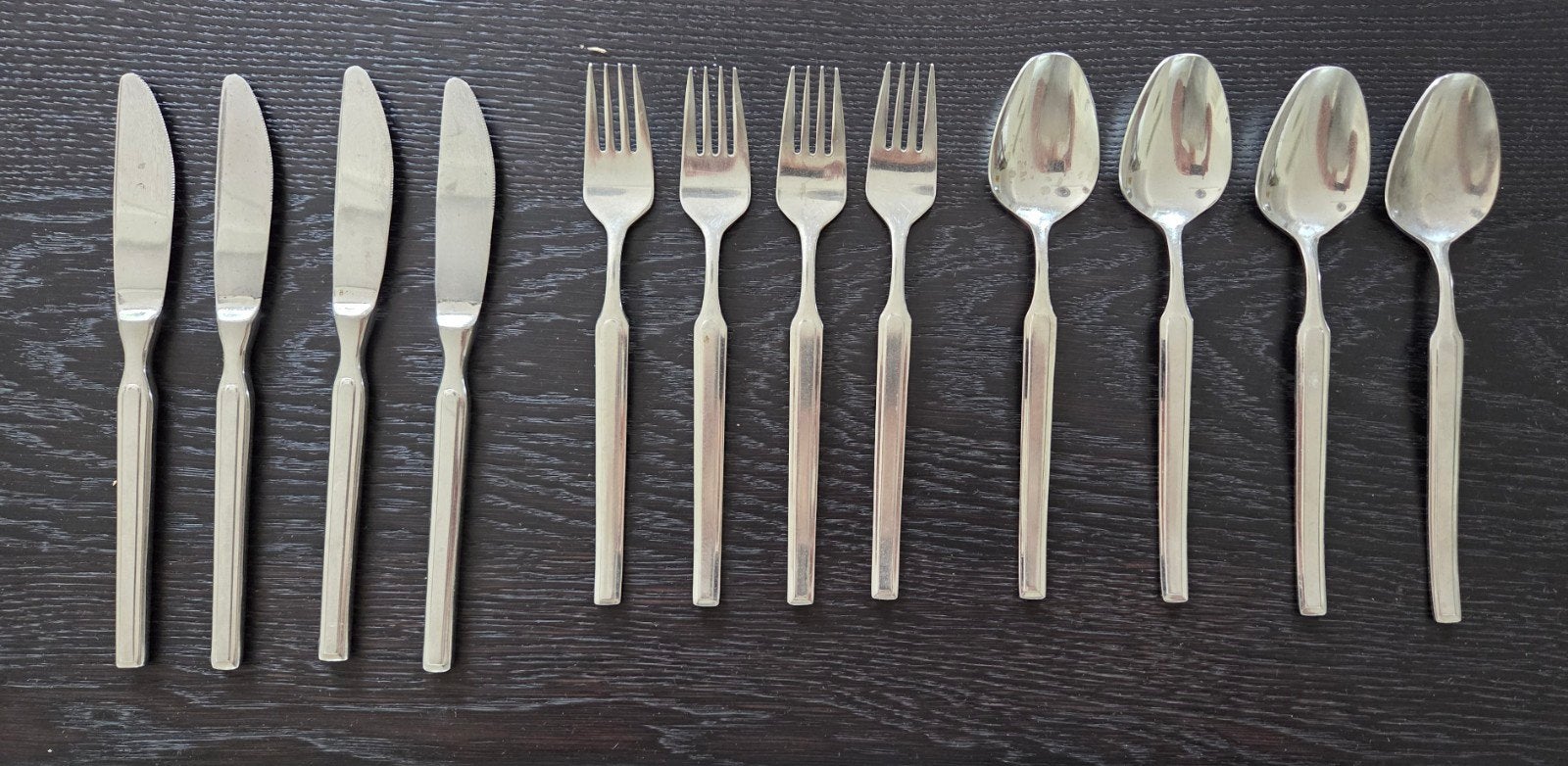 Amefa bestekset 4-delig: 4 lepels, 4 vorken, 4 messen, Ophalen of Verzenden