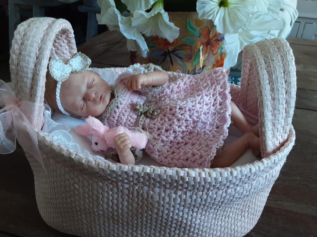 Mini reborn Lisa dit weekend € 90., Verzamelen, Poppen, Ophalen of Verzenden, Zo goed als nieuw, Pop, Levensecht of Reborn