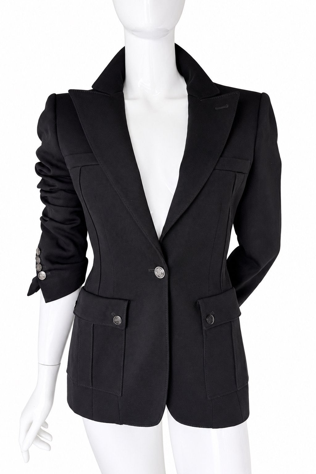 ROBERTO CAVALLI ZWARTE WOLLEN BLAZER, 36 NEW €650,- 💖💖💖, Zwart, Ophalen of Verzenden, Zo goed als nieuw, Jasje