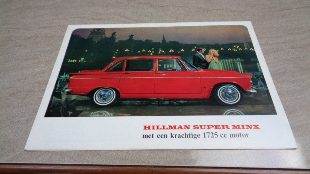 Folder  HILLMAN  SUPER  MINX, Verzenden, Nieuw, Overige merken