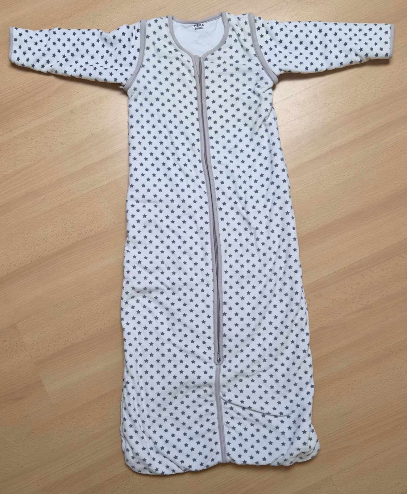 Hema fleece slaapzak met afritsbare mouwen maat 86/104, Wasbaar, Gebruikt, Ophalen of Verzenden, Hema