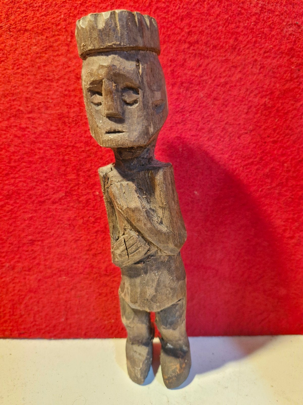 Antieke Nepalese Putali Houten Voorvaderfiguur - 17 cm, Hout, Ophalen of Verzenden, Overige herkomsten, Beeld