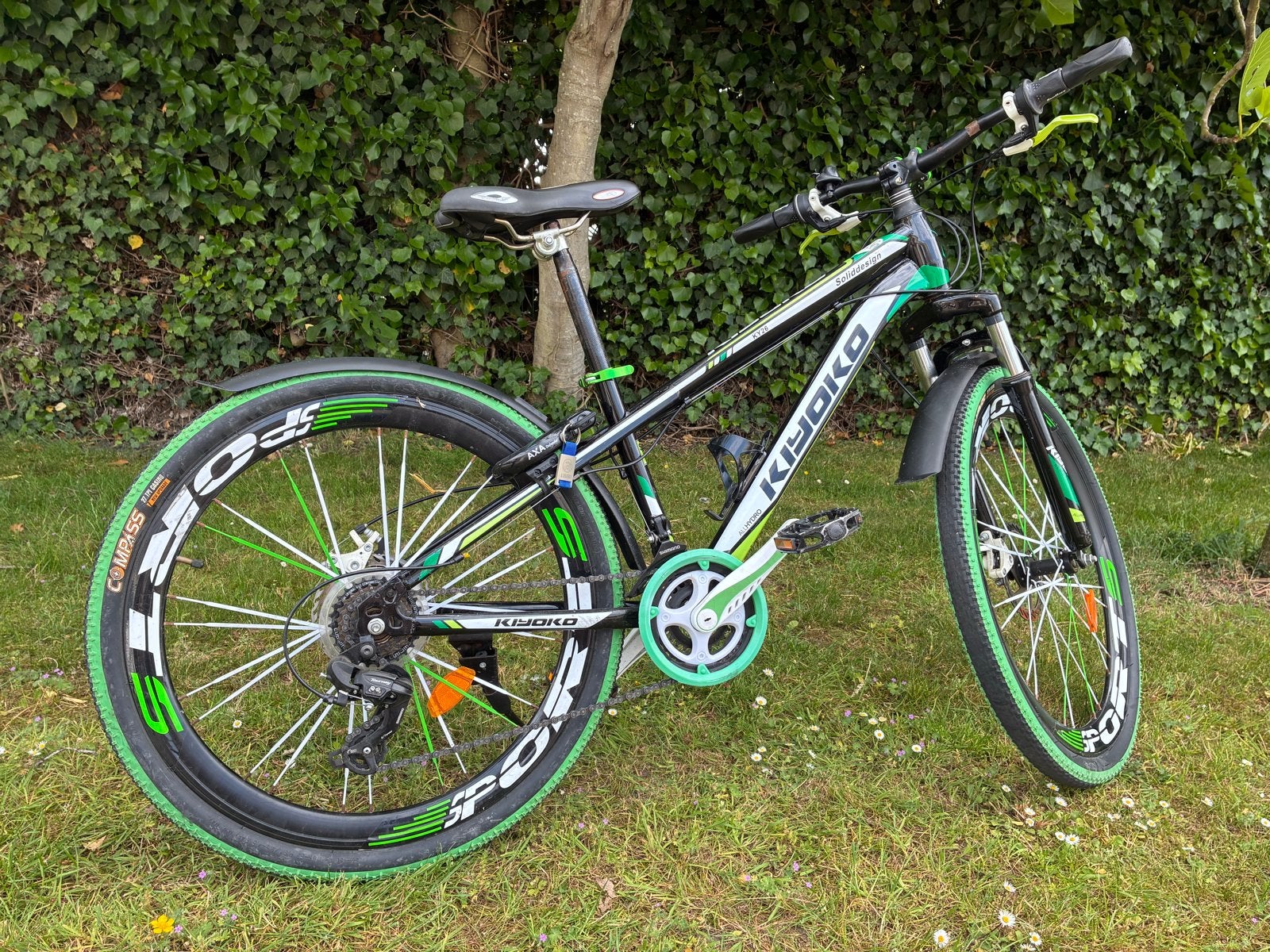 Stoere Kiyoko Mountainbike 26 inch - Zwart/Groen, Fietsen en Brommers, Gebruikt, Hardtail, Heren, Schijfrem