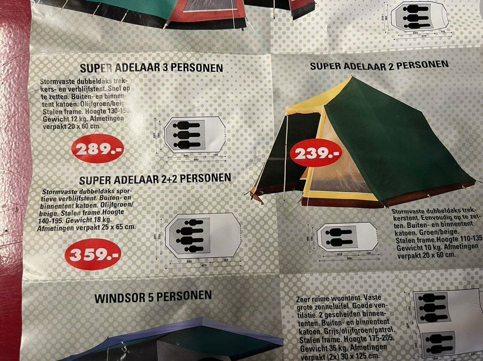 Trail Adelaar 3 tent, Caravans en Kamperen, Ophalen, Gebruikt