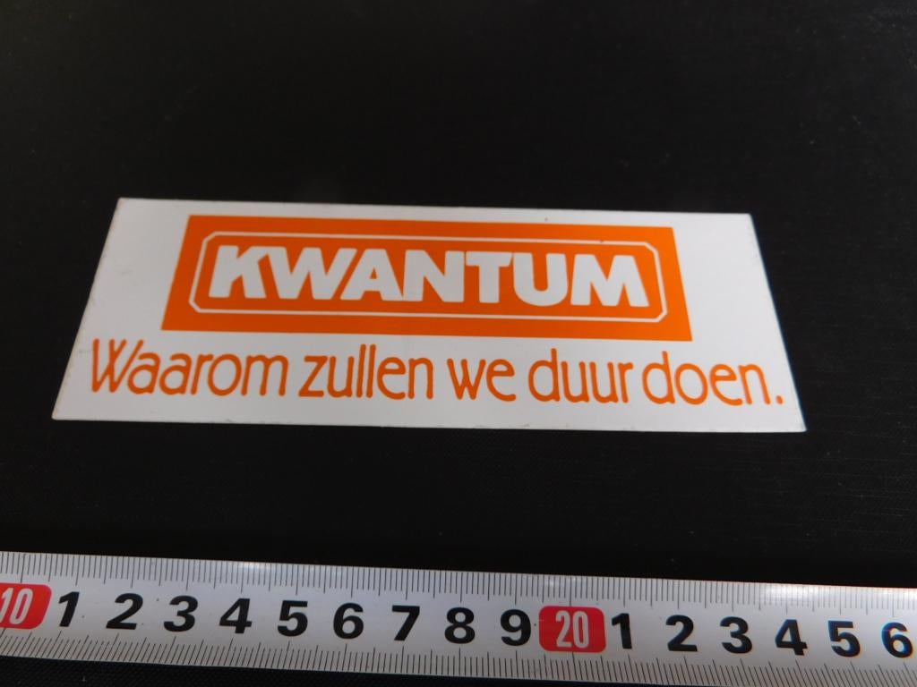 sticker kwantum waarom zullen we duur doen, Ophalen, Zo goed als nieuw