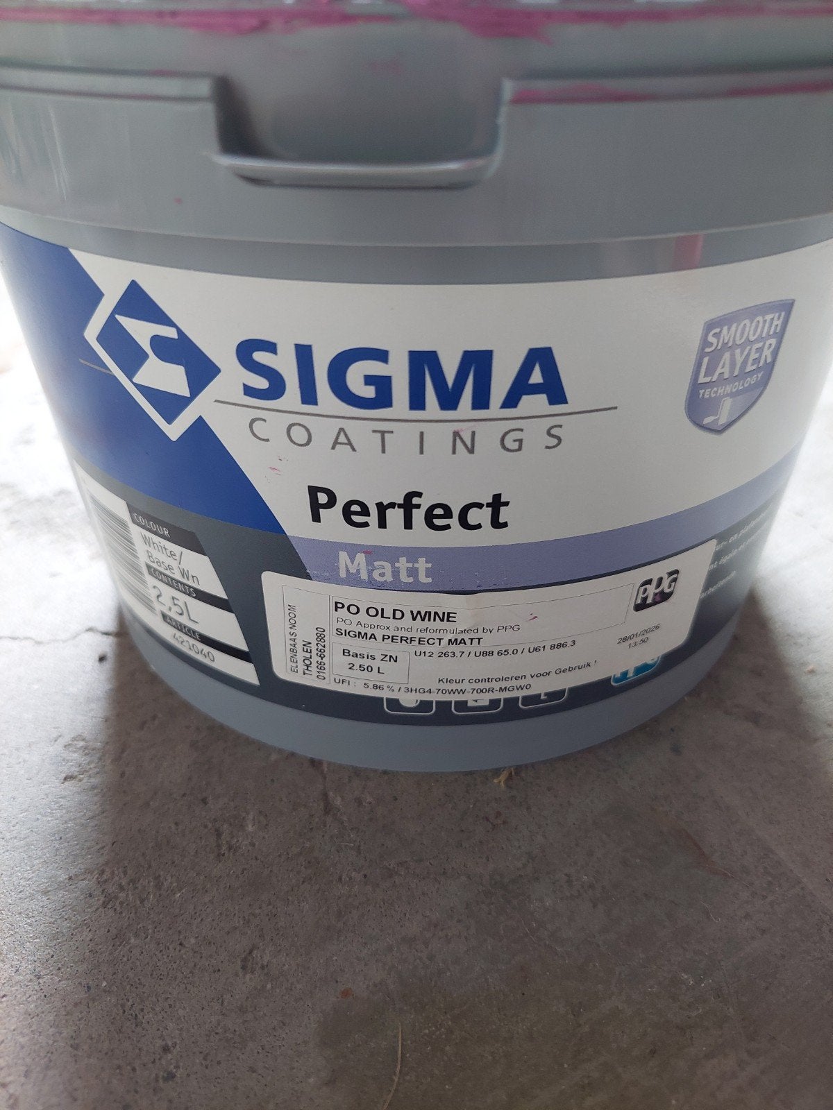 Sigma Perfect Matt verf -  roze  (2.5L), Nieuw, Ophalen of Verzenden, Verf, Roze
