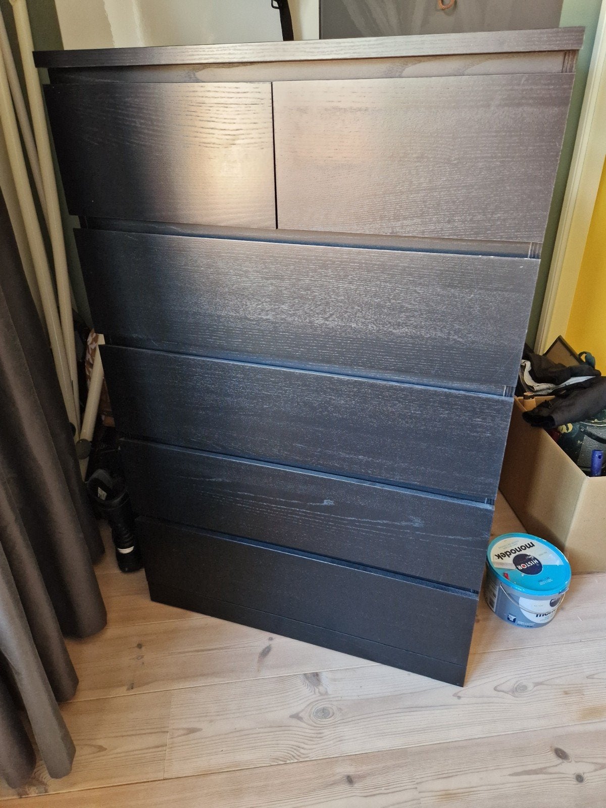 IKEA MALM ladekast met 6 lades zwart, Huis en Inrichting, Kasten | Ladekasten, Ophalen, 5 laden of meer, 100 tot 150 cm, 50 tot 100 cm