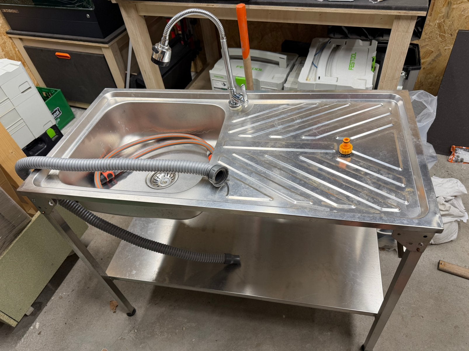 Buiten afwastafel, Caravans en Kamperen, Kampeeraccessoires, Ophalen, Gebruikt
