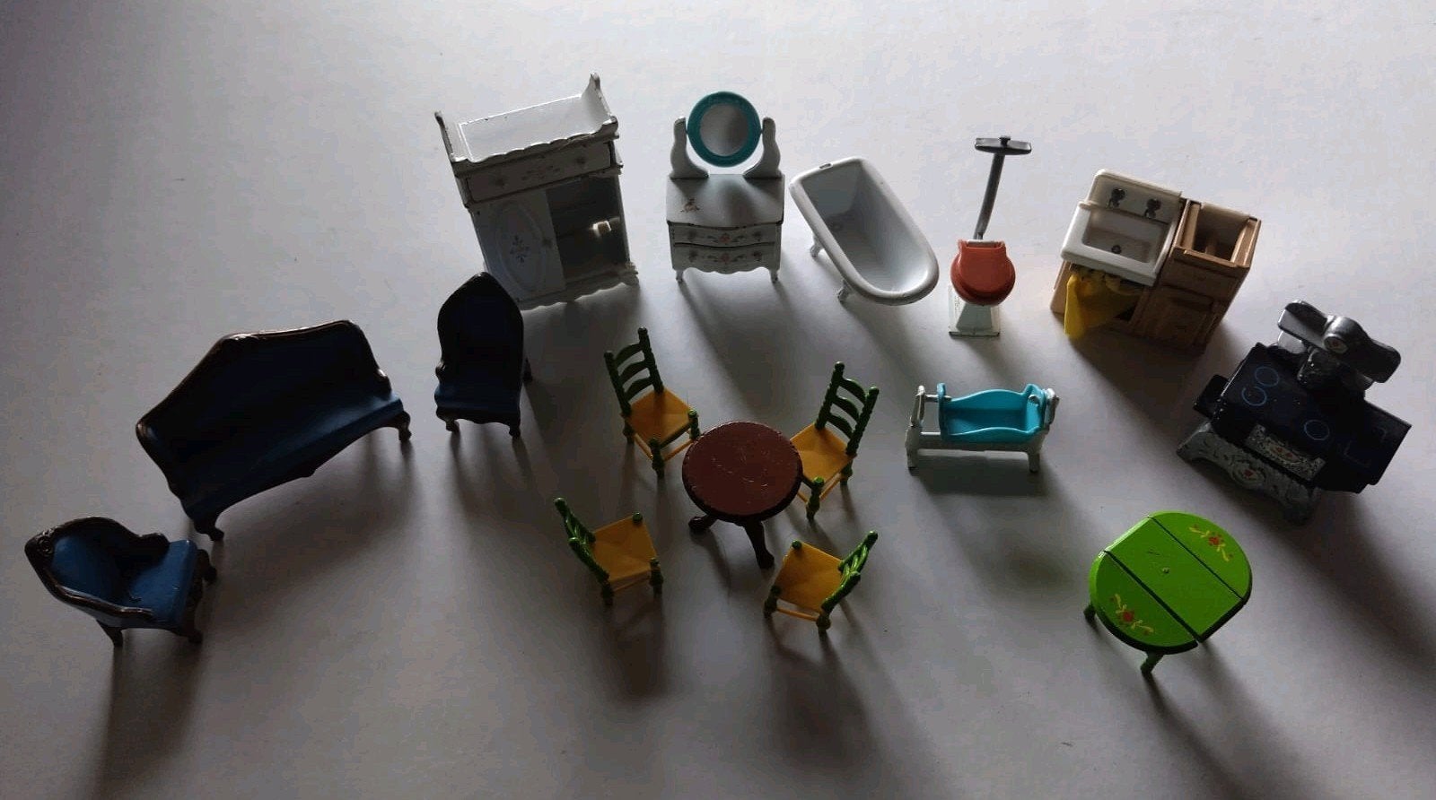 vintage miniatuur poppenhuis meubels mattel the littles, Ophalen of Verzenden, Zo goed als nieuw, Poppenhuis