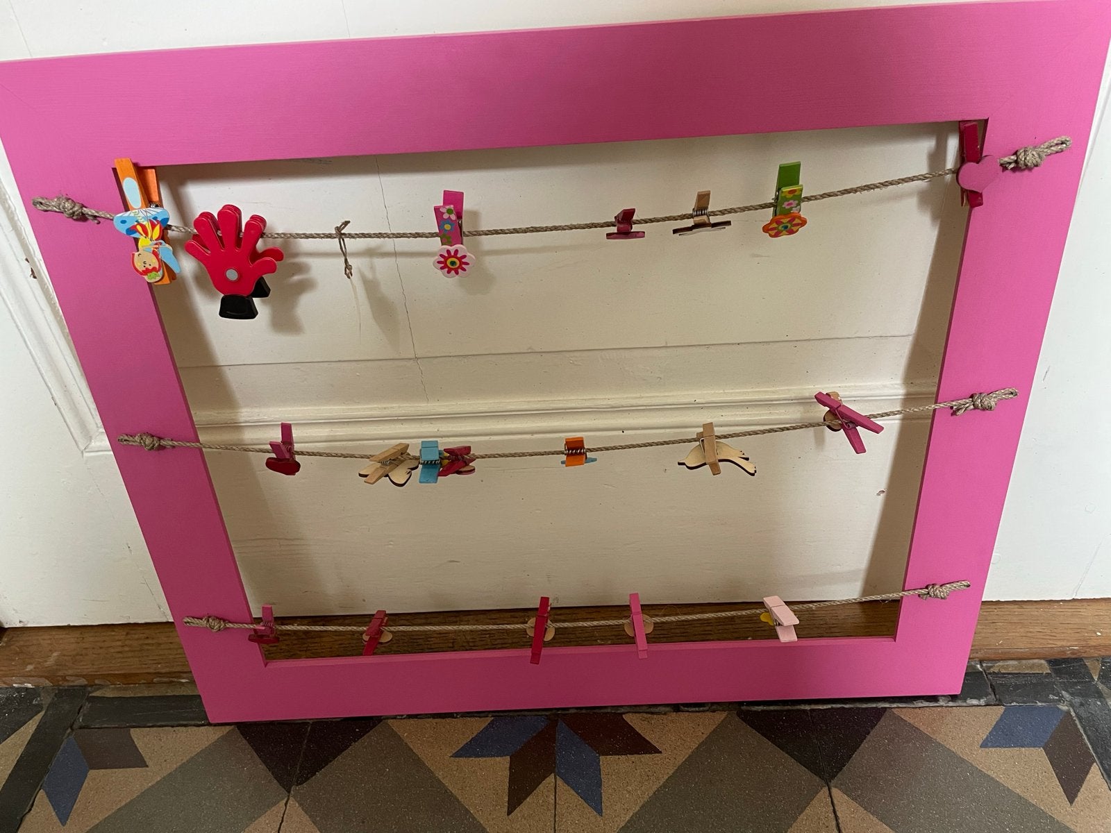 Fotolijst met wasknijpers voor foto's en kaarten, Ophalen, Zo goed als nieuw, Fotolijst, Meerkleurig