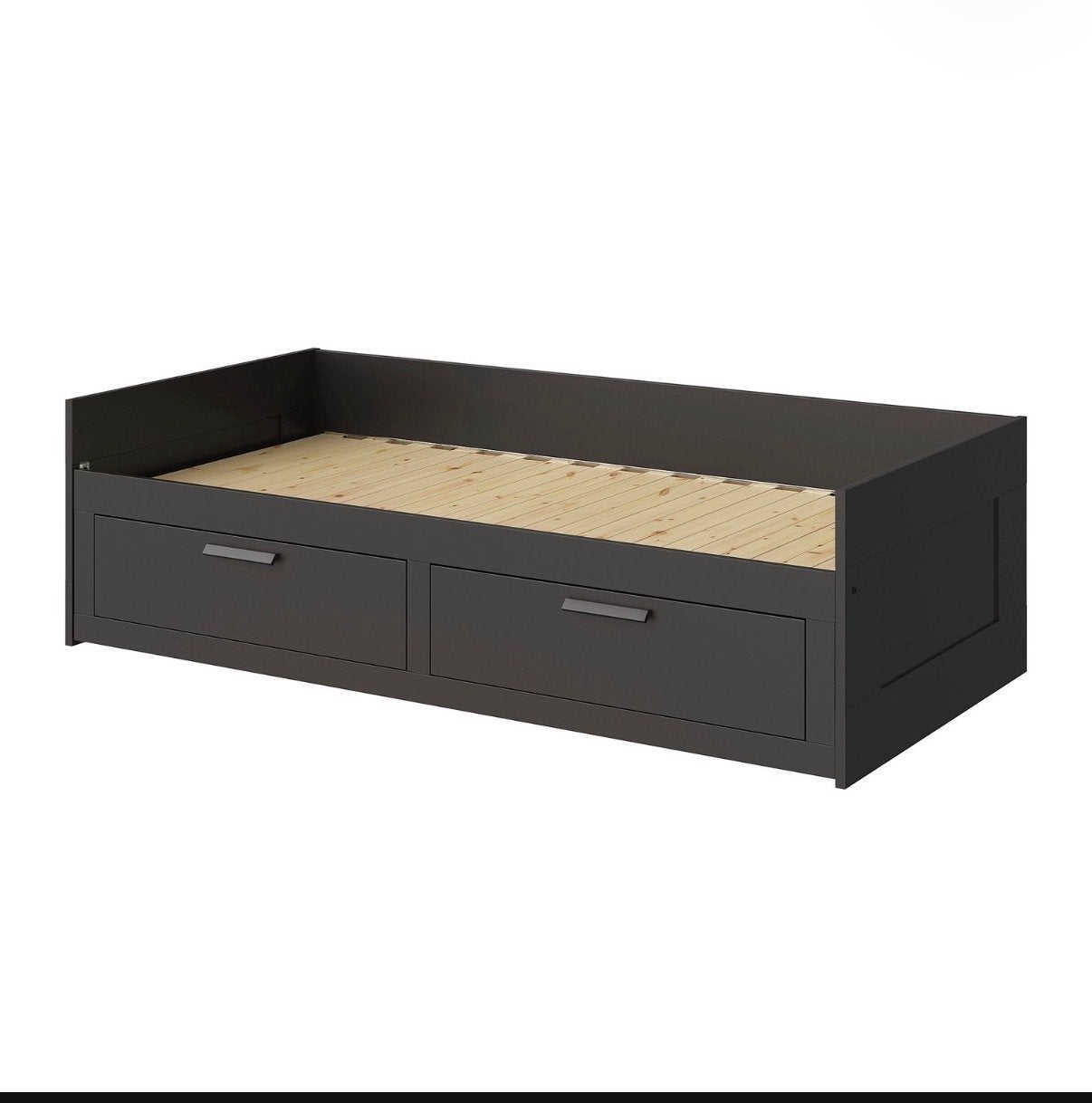 Praktische bedbank met opberglades, incl. matrassen, Ophalen, Gebruikt, Zwart, Tweepersoons