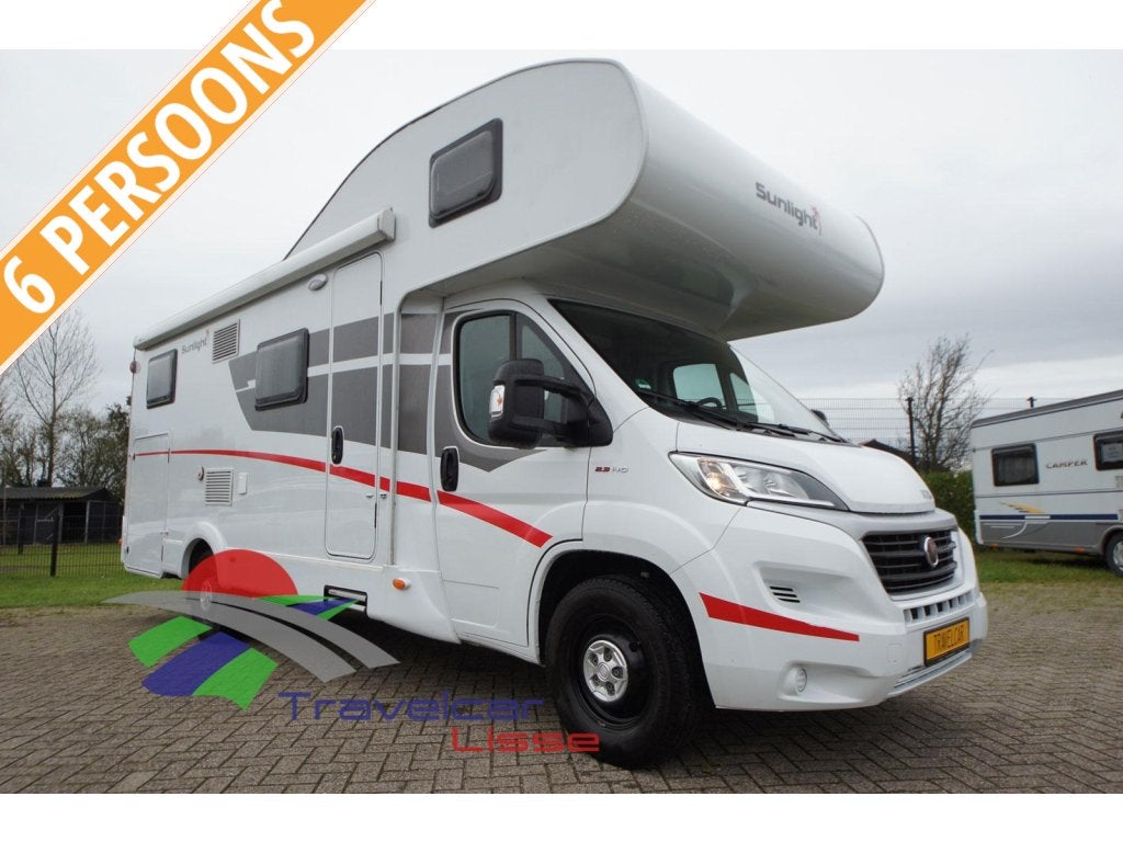 Sunlight A70 Dakairco/ Dubbele camera, Caravans en Kamperen, Campers, Luifel, Ringverwarming, Fiat, Bedrijf