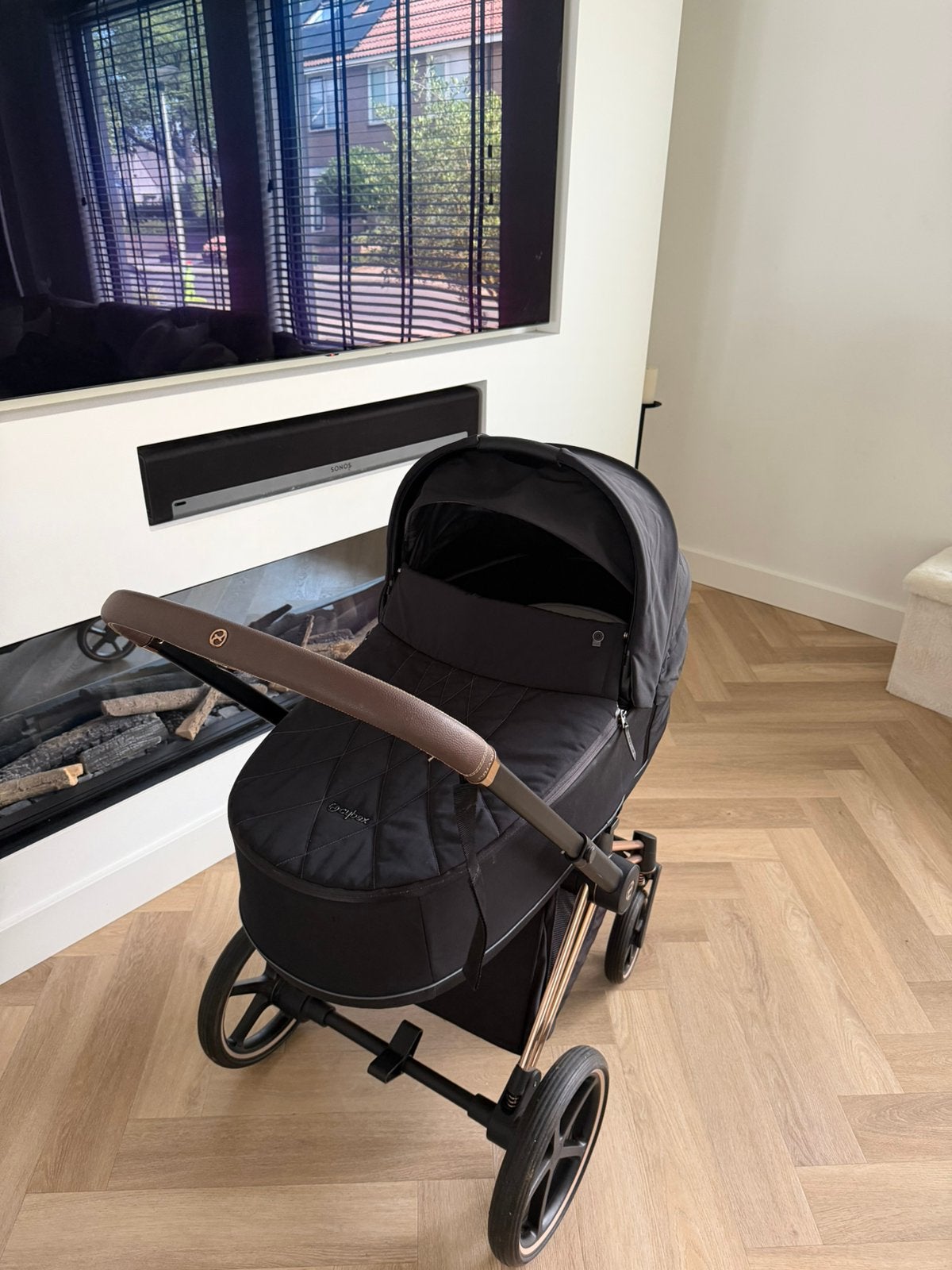 Cybex Priam kinderwagen zwart/roze goud compleet, Kinderen en Baby's, Kinderwagens en Combinaties, Ophalen, Zo goed als nieuw