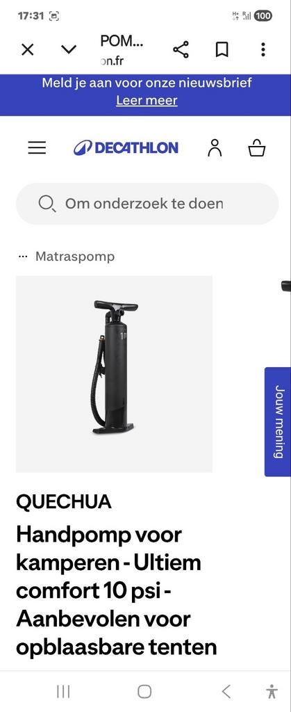 Decatlon 10 liter pomp zwart 2 jaar gebruikt werkt peefect, Ophalen, Zo goed als nieuw