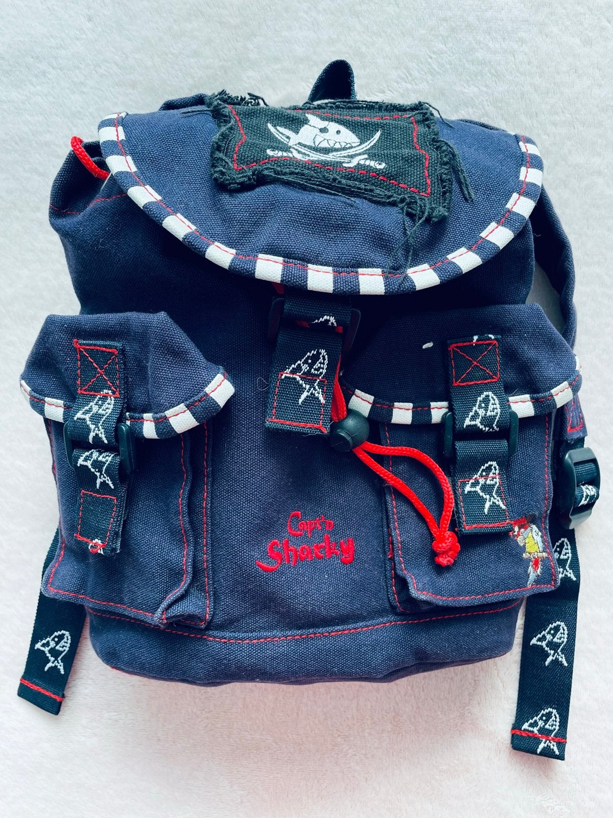 Capt’n Sharky Die Spiegelburg Rugzak Donkerblauw Als nieuw, Overige merken, Minder dan 30 cm, 25 tot 40 cm, Ophalen of Verzenden