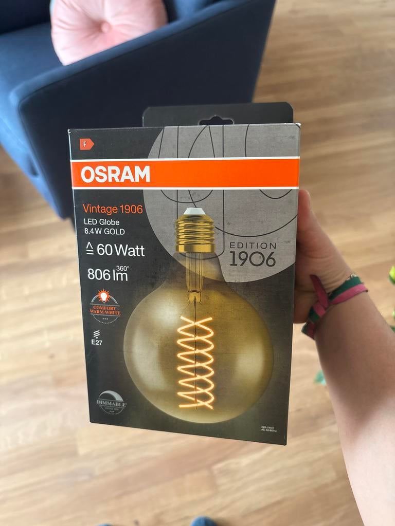Nieuw Osram Vintage 1906 LED Globe E27 Dimbare Lamp 8.4W, Ophalen of Verzenden, Nieuw