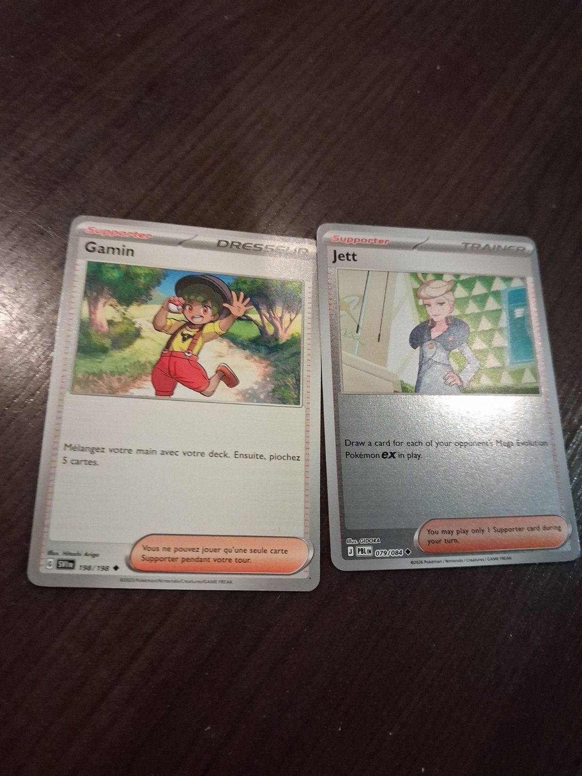 Pokémon TCG: Gamin & Jett Supporter Kaarten, Ophalen of Verzenden, Gebruikt, Meerdere kaarten